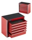 VEVOR Metal Tool Box, 8.6-inch, Portable Box 8.6 in, Red-5 Drawer 