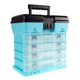 Stalwart 12 Inch Portable Tool Box Organizer Fishing Craft Storage Blue Black