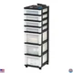 IRIS USA Plastic Drawer Storage Organizer Rolling Cart, with Wheels Casters,