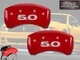 2012-2013 Ford Mustang Boss 302 Rear Red MGP Brake Disc Caliper Covers "5.0"