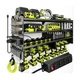 POKIPO Large Power Tool Organizer Wall Mount with Charging Station,4 Layer He...