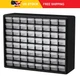 Akro-Mils 64 Drawer Plastic Parts Storage Cabinet Garage Organizer 10164 Black