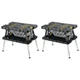 Keter Folding Portable Workbench Sawhorse w/12 In Clamps, Black/Yellow (2 Pack)