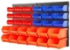 HORUSDY Storage Bins Parts Rack 30PC Garage Plastic Shop Tools Wall Mounted Gift