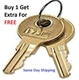 2 Toolbox Replacement Keys Pre-Cut To Your Key Code CH501-CH550 Truck Toolbox