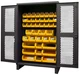 Durham HDCV48-42B-95, Ventilated Cabinet with 42 Yellow Bins, 48"x24"x78"