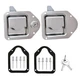 Newace Truck Tool Box Latch 2 Pack (1 With lock+1 Without lock), Sliver 