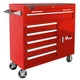 Homak H2PRO Series 41-Inch 6-Drawer with 2-Drawer Compartment Roller, Red, RD040