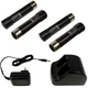 Battery Charger & Four Batteries for Black & Decker 3.6V Versapak Series Tools