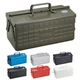 TOYO STEEL 2-Tier Tool Box ST-350MG Military Green Openable door Storage Case