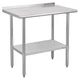 Profeeshaw Stainless Steel Prep Table NSF Commercial Work Table with Backsplash