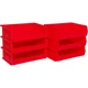 Akro-Mils 6 Pack AkroBins Plastic Storage Bins, Space-Saving Organizers, Red