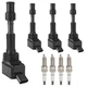 4X Ignition Coils + 4X Iridium Spark Plugs for 2020-2021 Kia Soul Forte 2.0L L4
