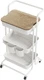 3 Tier Rolling Utility Cart with Cover Top Board, Movable Kitchen Storage Cart T