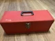 Kennedy KK-19 Tool Box, metal w/ tray, 19 x 7 x 7.5", red