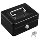 KYODOLED Cash Box with Key,Small Safe Lock Portable Small, Black