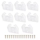 PEUTIER 8pcs White Plastic Center Mount Drawer Slides with 16 Medium, 