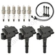Ignition Coils & Iridium Spark Plugs & Wires for Toyota Tacoma 2.4L 3.4L