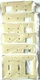 Leviton 001-80421-1 Ivory 3 Gang Plastic GFCI/Rocker/Toggle Wall Plate Lot of 6 