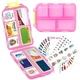 WUSUTE 2 Pcs Pill Organizer with Medicine Labels, Travel Pill Box Daily Pill