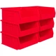 Akro-Mils 6 Pack AkroBins Plastic Storage Bins, Space-Saving Organizers, Red