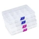 Opret 15 Grids Bead Organizer(4 Pack), Earring Organizer Box, SMALL Plastic C...