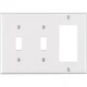 (100)-Leviton 3-Gang 2 Toggle 1 Rocker Light Switch Wall Cover 005-80421-00W
