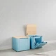 EVEREST GAUGE METAL FREESTANDING CABINET COMPACT STORAGE BENCH - MODERN BLUE