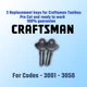 3001-3050. Pair of keys for Craftsman Tool box locks, Pre cut to your code.
