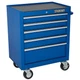 Strongway 5-Drawer Rolling Cabinet, 26in.W x 18in.D x 33.7in.H, 600-Lb. Capacity