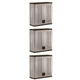Suncast 4 Ft Resin Single Shelf Garage Wall Storage Cabinet, Platinum (3 Pack)