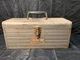 VTG SEARS CRAFTSMAN 6512 CLASSIC METAL TOOLBOX WITH REMOVABLE RED METAL TRAY