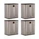 Suncast 9 Cu Ft Heavy Duty Resin Garage Base Storage Cabinet, Platinum (4 Pack)