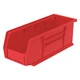 AKRO-MILS 30220RED Hang and Stack Bin,Red,Plastic,3 in PK 9