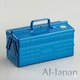Blue TOYO STEEL Tool Box ST-350B 2-Tier Openable Door Storage Case