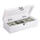 Hipiwe Cash Box Acrylic Money Holder Saving Organizer Small, White 