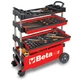 Beta C27s-R C27s Tool Trolley, 3 Drawer, Red, Sheet Metal, 27 In W X 12 In D X