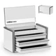 P.I.T. Mini White Tool , Portable 3 Drawer Steel Stackable Tool with Magnetic...