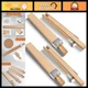 4 Pcs 16" Wooden Drawer Slides Bottom Mount Metal Glides Center Guide Track Rail