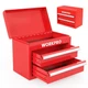 WORKPRO Mini Metal Tool Box with 2 Drawers and Top Storage, Small Tool Chest ...