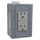 Hubbell DRUBGFI15AC DIN Rail Utility Box w/ Outlet, 2-Pole, 3-Wire, 15A 125VAC