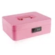 Kyodoled Large Cash Box with Combination Lock,Safe Metal Money Large, Pink 