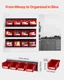 VEVOR 12-Bin Wall Mounted Organizer with Metal Rails &ndash; Red