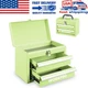 WORKPRO Mini Metal Tool Box Portable Tool Chest w/ 2 Drawers Lockable Latches