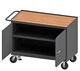 Durham 3412-TH-FL-95, 1 Shelf Tempered Hard Board Top Mobile Cabinet 48"x24"x38"
