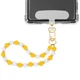 uxcell Pearl Beaded Phone Wrist Strap, Chain 15 x 8 mm, Yellow & White 