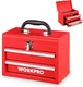 WORKPRO Portable Mini Tool Box 2 Drawers Metal Tool Chest Ball Bearing Slides
