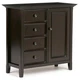 Simpli Home Amherst Solid Wood Medium Storage Cabinet in Hickory Brown