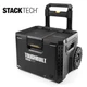 ToughBuilt Portable 2-in-1 Rolling Tool Box, Wheels & Stackable Design, Black