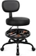 Shop Stool with Wheels for Garage, Mechanics Rolling Chair with Backrest, Adjust